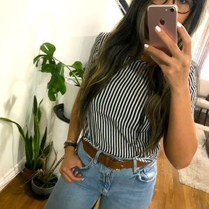 Black and white long top